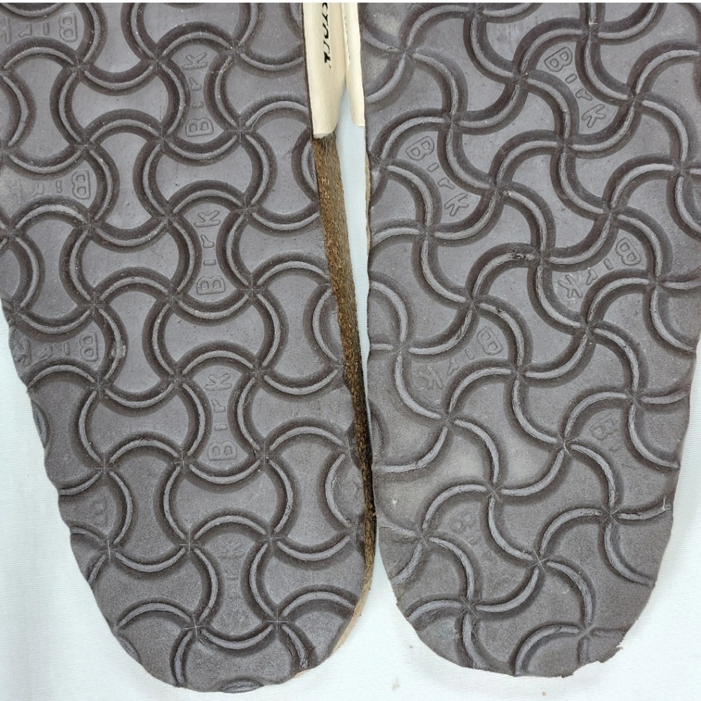 BIRKENSTOCK Madrid Iridescent Pearl Leather Sz 39/8-8.5 Copper Buckle Sandals - Picture 13 of 14